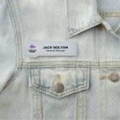 Gepersonaliseerde Metallic Silver Name Badge met L (In situ)