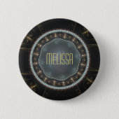 Gepersonaliseerde Metallic  Steampunk Fractal Ronde Button 5,7 Cm (Voorkant)
