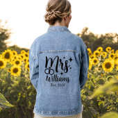 Gepersonaliseerde mevrouw Est Datum Bruid Bruiloft Denim Jacket