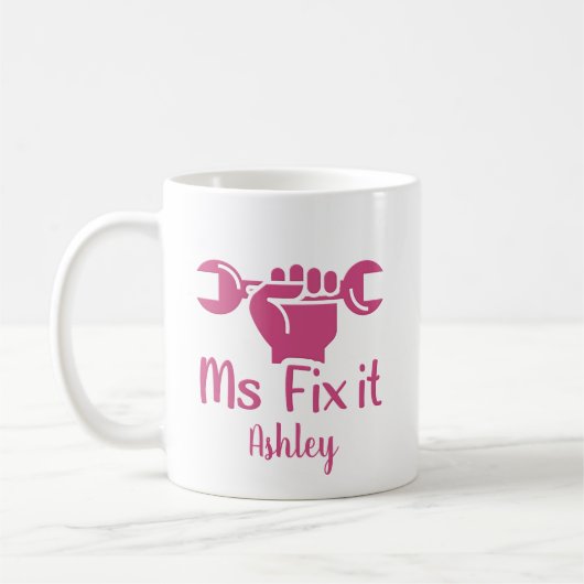 Gepersonaliseerde mevrouw Fix it Mok handschoenkof (Links)