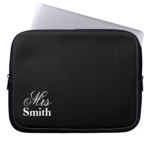 Gepersonaliseerde mevrouw naam laptop sleeve