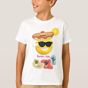 Gepersonaliseerde Mexicaanse Emoji in Sombrero met T-shirt