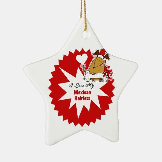 Gepersonaliseerde Mexicaanse haarloze Keepsake Orn Keramisch Ornament (Rechts)