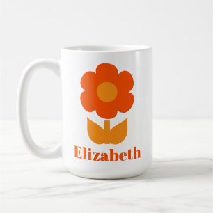 Gepersonaliseerde Mid Century Moderne Retro 70s Bl Koffiemok