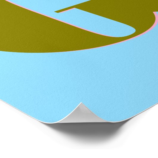 Gepersonaliseerde Mid Century Retro Letter Initiaa Poster (Hoek)