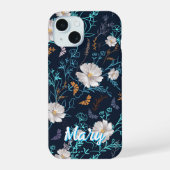Gepersonaliseerde Midnight Garden iPhone 15 Hoesje (Achterkant)