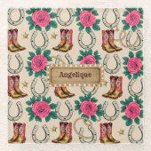 Gepersonaliseerde Midwest Prinses ontwerper Glazen Onderzetter (Voorkant)