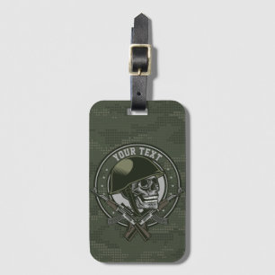 Gepersonaliseerde militaire Camo Soldaat Skull en Bagagelabel