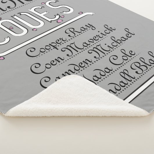 Gepersonaliseerde Mimi houdt van haar grenzen Sherpa Deken (3/4)