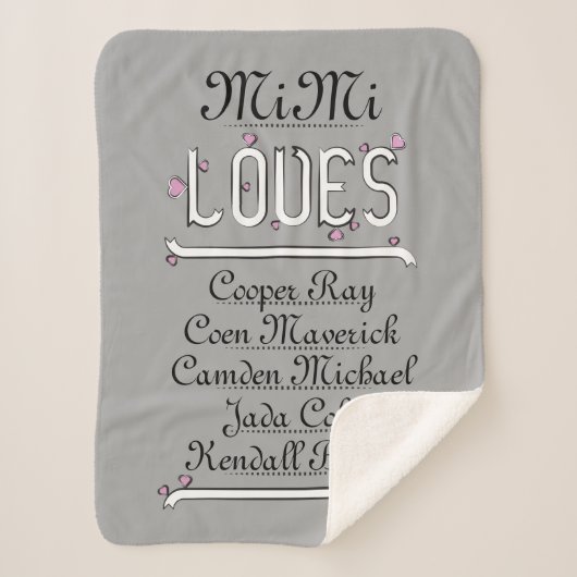 Gepersonaliseerde Mimi houdt van haar grenzen Sherpa Deken (Voorkant)