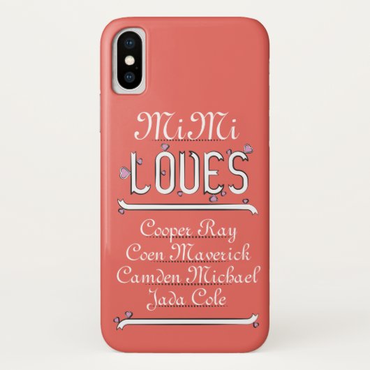 Gepersonaliseerde Mimi houdt van haar vier rangen Case-Mate iPhone Case (Achterkant)