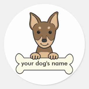 Gepersonaliseerde miniatuur Pinscher Ronde Sticker