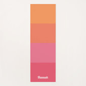 Gepersonaliseerde minimale roze Oranje strepen Yogamat (Voorkant)