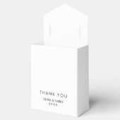 Gepersonaliseerde minimale witte bruiloft gunstbox bedankdoosjes (Geopend)