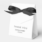 Gepersonaliseerde minimale witte bruiloft gunstbox bedankdoosjes (Voorkant Zijde)
