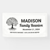 Gepersonaliseerde minimale witte familiereünie spandoek (Horizontaal)