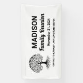 Gepersonaliseerde minimale witte familiereünie spandoek (Verticaal)