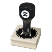 Gepersonaliseerde minimale witte monogram zwarte c 	rubberstempel (Stempel)
