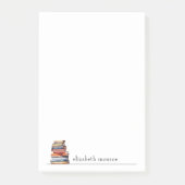 Gepersonaliseerde minimalistische boekenliefhebber post-it® notes (Voorkant)