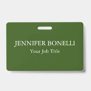 Gepersonaliseerde minimalistische bosgroen aangepa badge