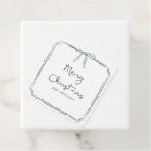 Gepersonaliseerde Minimalistische Bow Design Kerst Bedankjes Labels (In situ)