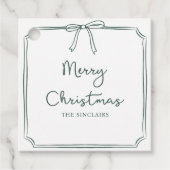 Gepersonaliseerde Minimalistische Bow Design Kerst Bedankjes Labels (Voorkant)