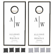 Gepersonaliseerde minimalistische bruiloft Cornhol