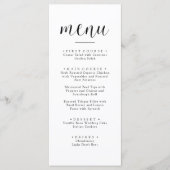 Gepersonaliseerde minimalistische bruiloft diner m menu (Voorkant)