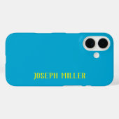 Gepersonaliseerde minimalistische, elegante blauw  Case-Mate iPhone case (Achterkant (horizontaal))