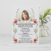 Gepersonaliseerde minimalistische foto Uitvaart Kaart (Staand voorkant)