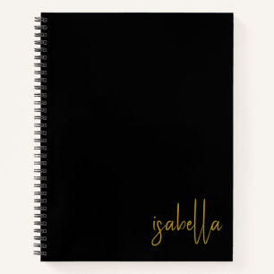 Gepersonaliseerde minimalistische gouden scriptnaa notitieboek