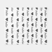 Gepersonaliseerde minimalistische hart deken (Voorkant (Horizontaal))