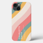 Gepersonaliseerde minimalistische kleurengolf Case-Mate iPhone case (Achterkant)