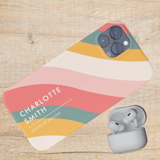 Gepersonaliseerde minimalistische kleurengolf Case-Mate iPhone case