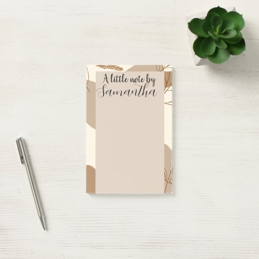 Gepersonaliseerde minimalistische lineart bloemen post-it® notes (Kantoor)