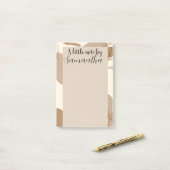 Gepersonaliseerde minimalistische lineart bloemen post-it® notes (Op bureau)