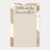 Gepersonaliseerde minimalistische lineart bloemen post-it® notes (Voorkant)
