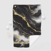 Gepersonaliseerde minimalistische moderne zwart go golfhanddoek (Insitu)