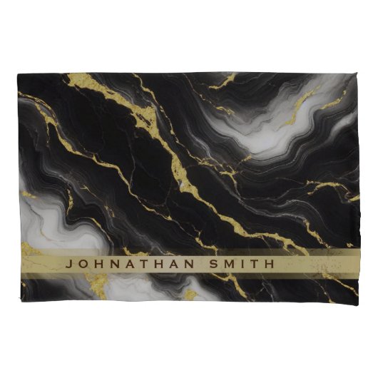 Gepersonaliseerde minimalistische moderne zwart go kussensloop (Voorkant)