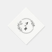 Gepersonaliseerde minimalistische paar Initialen b Servet (Hoek)