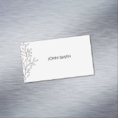 Gepersonaliseerde minimalistische schets Leaf Magnetisch Visitekaartje (Voorbeeld)