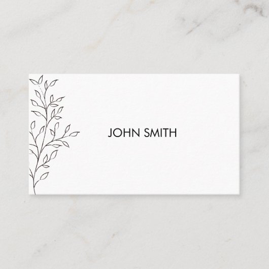 Gepersonaliseerde minimalistische schets Leaf Visitekaartje (Voorkant)