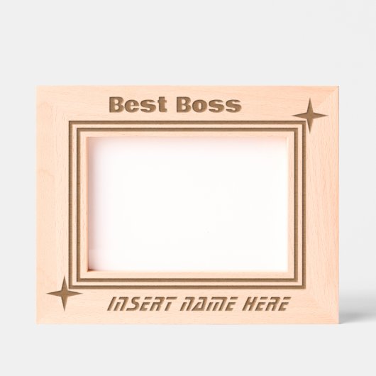 Gepersonaliseerde minimalistische Star Boss Gegraveerde Lijstjes (Voorkant)