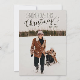 Gepersonaliseerde minimalistische vrolijke kerst K Feestdagenkaart