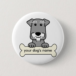 Gepersonaliseerde minister Schnauzer Ronde Button 5,7 Cm