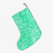 Gepersonaliseerde Mint Green-kerststop Kleine Kerstsok (Achterkant (Hangend))