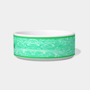 Gepersonaliseerde Mint Green Ornamental Pet Bowl Voerbakje