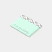 Gepersonaliseerde Mint Green Post It Notes Kantoor (Schuin)