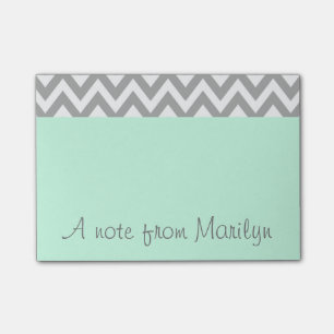 Gepersonaliseerde Mint Green Post It Notes Kantoor