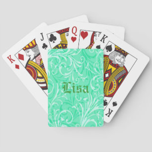 Gepersonaliseerde Mint Green-speelkaarten voor sie Pokerkaarten
